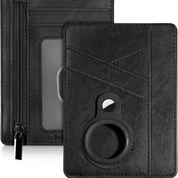 Minimalist RFID Wallet for Women Faux Leather AirTag Holder Slim Compact - Picture 1 of 7